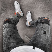 Men’s Ripped Denim Jeans Stretch Fit Street Style